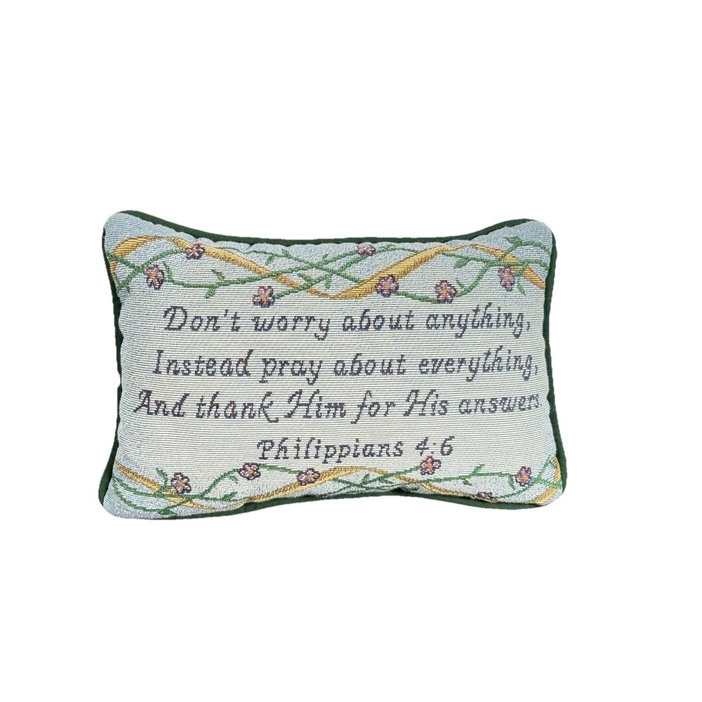 Bible Verse Throw Pillow Philippians 4:6 Decorative Christian Gift FREE SHIPPING